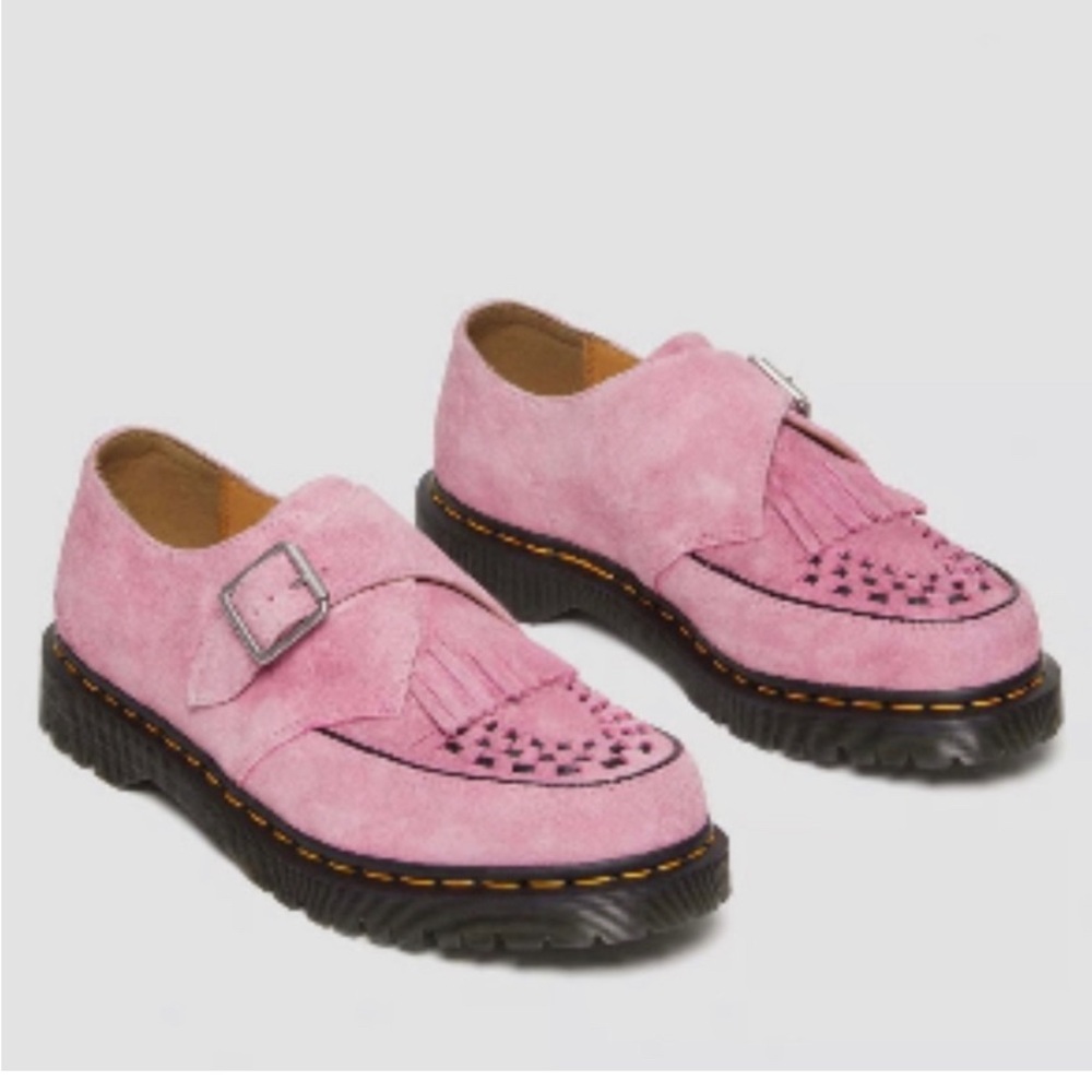 Dr. Martens Pink Suede Creepers Loafers